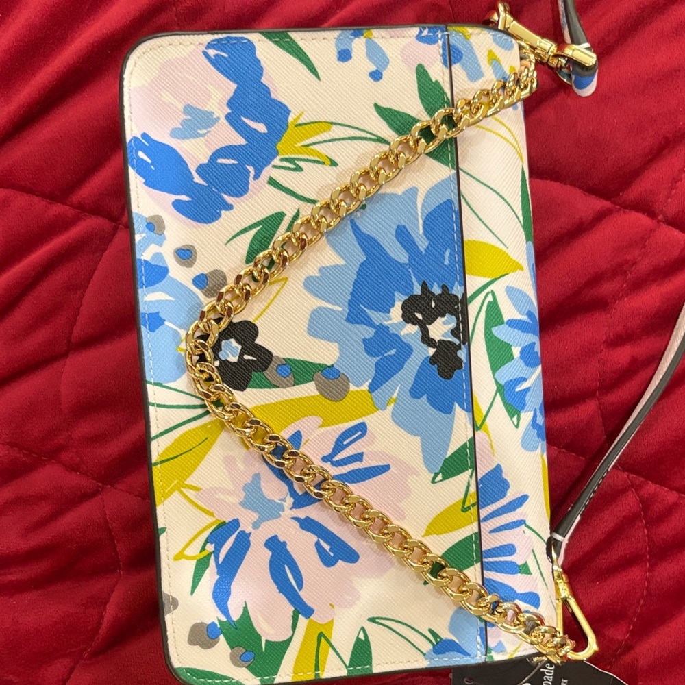 Kate Spade Blue and Green Floral Purse and Wallet Set - Picture 11 of 12
